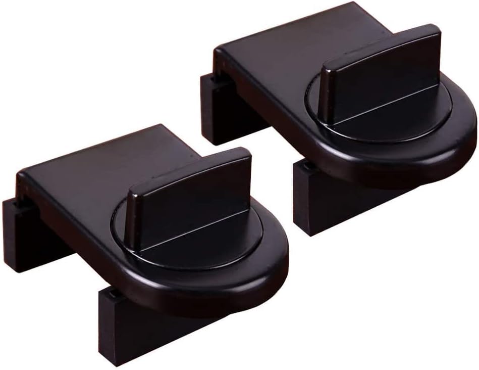 LIENJAER 2 Pack Sliding Sash Stopper Window Safety Lock for Aluminum Alloy Door Frame Cabinet Locks Straps Sliding Doors Security Anti-Theft Lock for Kids (Black)