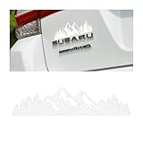 Osilly Snow Mountain Tree Decal Sticker for Car, 2PCS Mountains Graphic Logo Decals, 7 Inch Premium Badge Decals for Trunk Tailgate Emblem, Car Exterior Accessories, Universal Decoration (White)