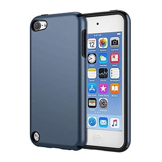 KELIFANG Case Compatible with iPod Touch 7, 6 and 5, Ultra Slim Full Body Protective Case with Dual Layer Shockproof TPU Bumper Hard Back Cover Compatible with 7th/6th/5th Generation, Sapphire Blue