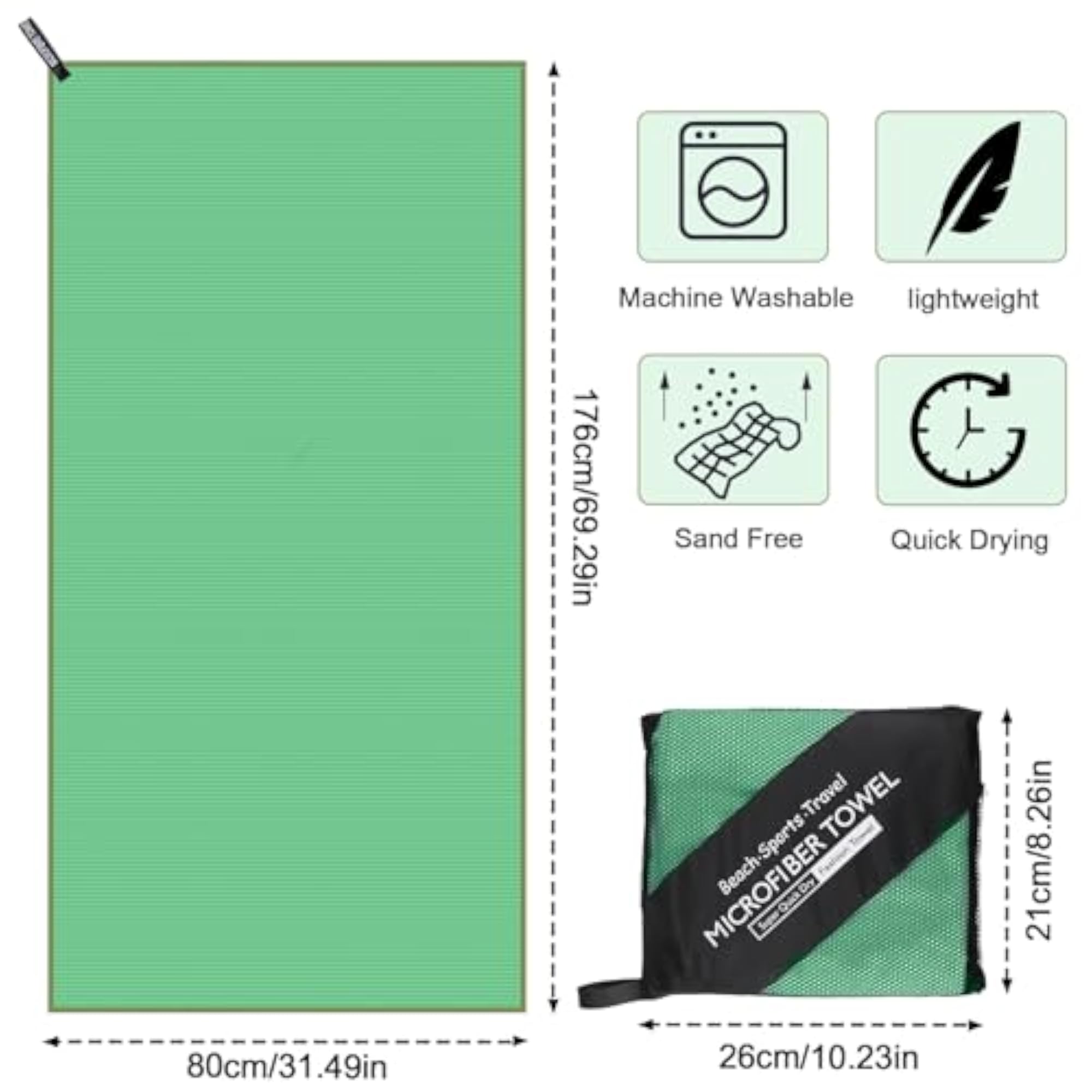 Compact Quick Drying Microfibre Beach Towel