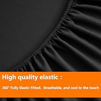 TAIMIT King Size Comforter Set - 7 Pieces, Bed in a Bag Bedding Sets with All Season Soft Quilted Warm Fluffy Reversible Comforter,Flat Sheet,Fitted Sheet,2 Pillow Shams,2 Pillowcases,Black — image 6