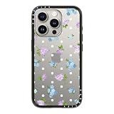 【Amazon.co.jp限定】CASETiFY コンパクト iPhone 15 Pro ケース [薄型軽量/耐衝撃/米軍MIL規格] - Blue Garden Dots - クリア ブラック