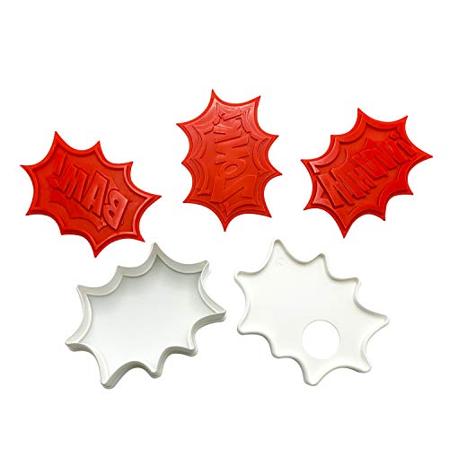 Tovolo Burst Reversible Templates Set Of 6 Stamps, Comic Book Cookie Cutter, Dishwasher-Safe, Red #TOP7