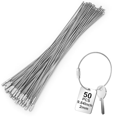 Porte-clés en fil d'acier de 2 mm anti-perte pour étiquettes de bagages et ustensiles