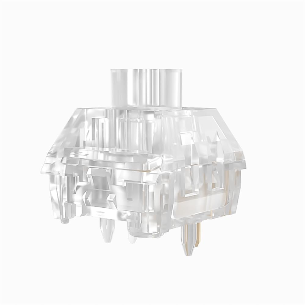 Kailh Bixia Jellyfish Pro Switches for Mechanical Keyboard,5-pin 47gf Clicky/Lubed/Fully Transparent Switches（Jellyfish Clicky,90Pcs）