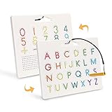 Meinkind Magnetic Drawing Board, Double-Side Magnetic ABC Learning Board, Magnetic Alphabet Letter...