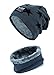 Produktbild Momoon Dicke Beanie Hut +Schal Set Winter Warmen Schnee Knit Skull Cap für Kinder Jungen Mädchen(Suitable for 6-14, Stern dunkelgrau, one size(fit teenager 6-14)