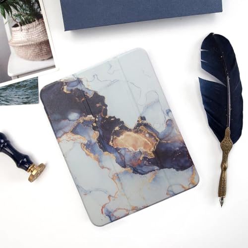 Image of ProElite Smart Case for iPad (A16) 11th /10th Generation (2025 /2022) [Auto Sleep /Wake Cover] [Left Side Pencil Holder] [Soft Flexible Case] Recoil Series - Marble Grey