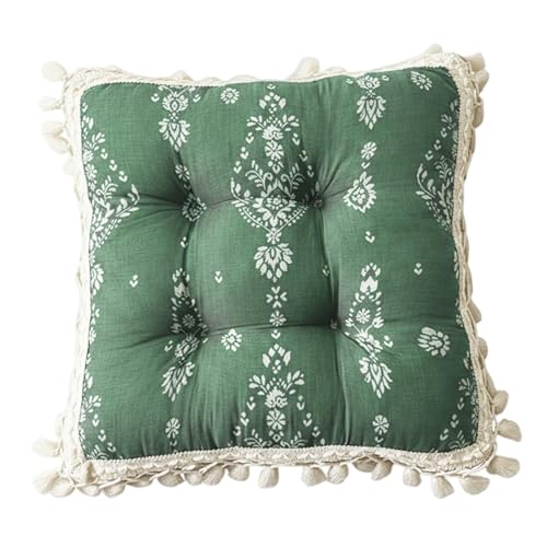 Cojines para sillas de comedor Jorzer cuadrados de 17x17 de lino verde 2