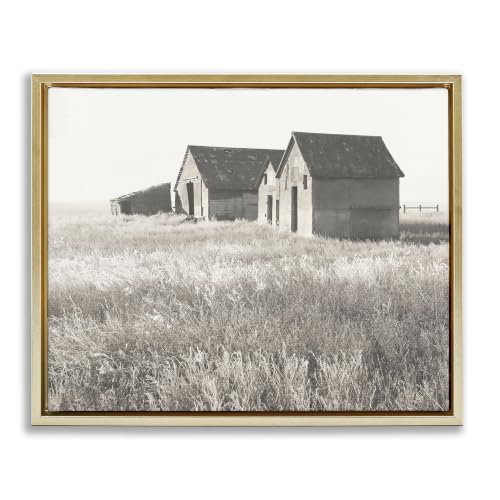 Rural Barn Grassland Field, 16 x 20 Inch Canvas in Floater Frame