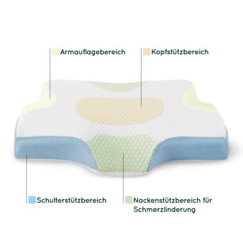 Z-HOM Orthopädisches Kopfkissen, Memory-Schaum ergonomisches Nackenhörnchen für Seitenschläfer Rückenschläfer mit Waschbare Kisseneinzug - Image 3