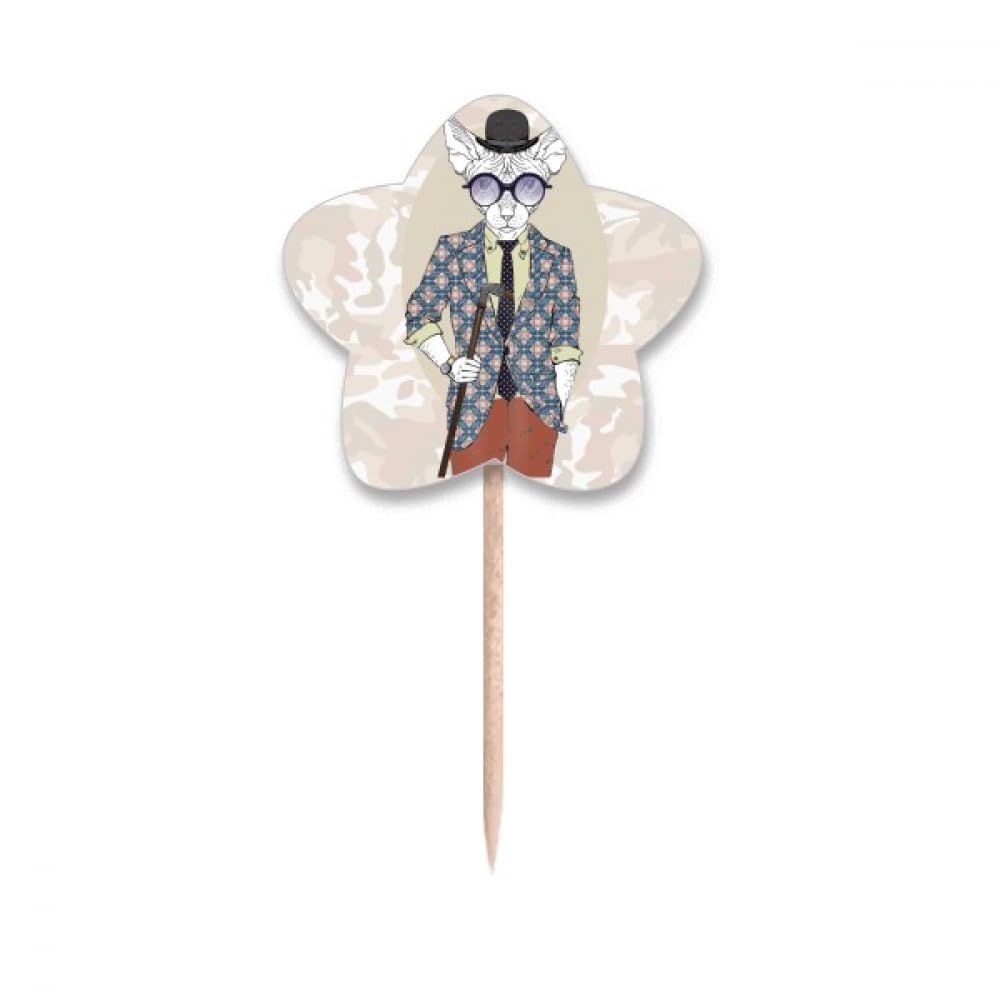 Picks à l'aquarelle pour cupcakes motif chien en papier pour fête