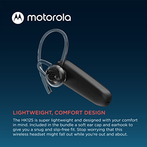 Motorola Bluetooth Earpiece Hk125 In-Ear Wireless Mono Headset For Clear Voice Calls - Lightweight, Comfortable Design - 6.5 Hour Talk Time, Voice Assistant Compatible, Multipoint Connectivity #TOP3