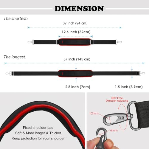 Image of ZINZ 57 inch Adjustable Bag Straps Replacement with Thick Fixed Pad
