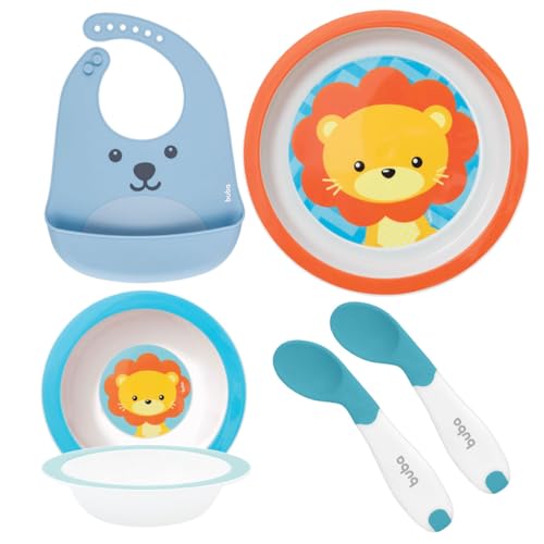 Kit Refeição Pratinho + Bowl + Babador + Colher