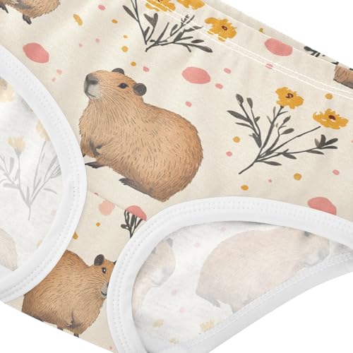 Wusikd Capybaras Girls' Underwear Cotton Beige Girls Briefs Soft Toddler Underwear 2T4