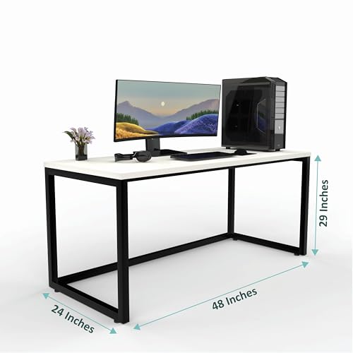 Image of Honey Touch Lizon Metal & Wood Workstation Desk for Home Office | Modern Computer Table for PC, Laptop & WFH | Minimalistic Study Desk with Strong Frame