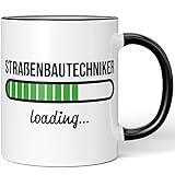 JUNIWORDS Tasse, Straßenbautechniker loading, Schwarz (6217851)