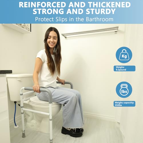 WeHwupe Toilet Rails - Toilet Safety Rail for Elderly Adults - Adjustable Bathroom Toilet Handles - Toilet Safety Frame & Rails - Toilet Grab Bars for Senior, Handicap & Disabled,Fits Most Toilets - Image 3