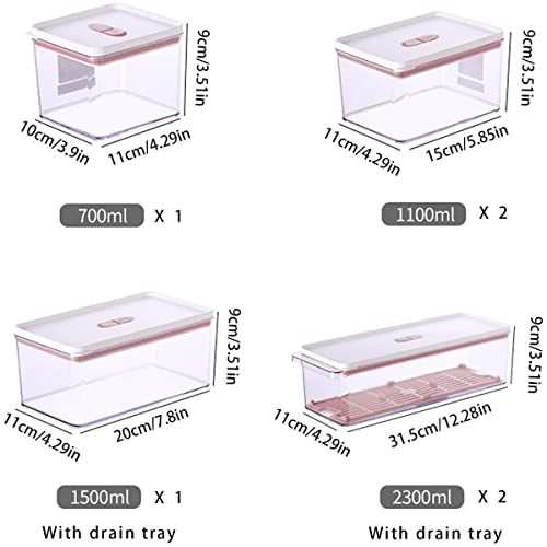 Minesign 6 Pack Stackable Fridge Organizers And Storage Clear Refrigerator Organizer Bins With Vented Lids And Drainer Pink Fruit Container For Berry Plastic Produce Saver Keeper For Freezer Kitchen #TOP1