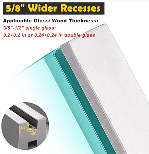 Poteau garde-corps verre avec joint caoutchouc isolant et fixation ajustable 40 pouces - 6