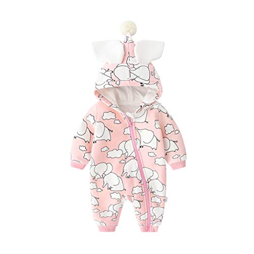 PROTAURI Baby Strampler mit Kapuze, einteiliger Jumpsuit Winter Bodysuit Outfit für Jungen Jungen Mädchen, 0-3 Monate