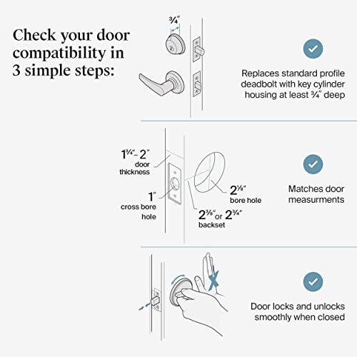 Level Lock+ Smart Lock With Apple Home Keys - Smart Deadbolt For Keyless Entry Plus Key Card Or App, Bluetooth Enabled Lock Works With Apple Homekit, Matte Black #TOP5