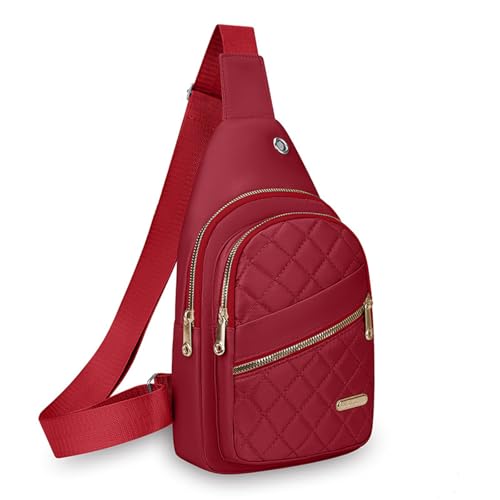 Mochila pequeña cruzada para mujer rojo miniatura 3