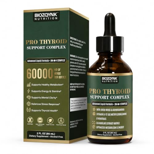 Thyroid Support Drops with Iodine 150mcg Selenium Zinc & Ashwagandha 2oz