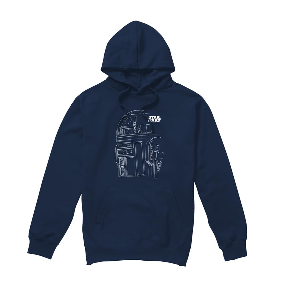 Star Wars R2d2 Outline Unisex Hoodie Felpa con Cappuccio Unisex - Adulto (Pacco da 1)