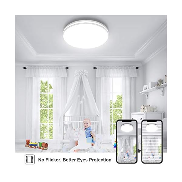 Badezimmer Lampe 20W, Airand Deckenlampe Led Deckenleuchte Rund 4000K Neutralweiß, Flimmerfreie Badleuchte IP44… – Bild 5
