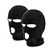 AcademyFits Quality 2 Set Knit Three Hole Ski Mask Balaclavas Winter Snow Cold Face Protection Men Women Unisex (Black (2))