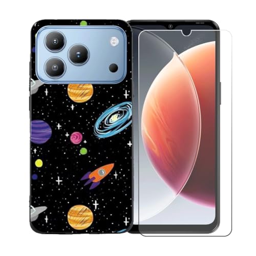 LCEHTOGYE �K�p Blackview Wave 7C +�����K���X�X�N���[���v���e�N�^�[�p�P�[�X�A�K�p Blackview Wave 7C (6,56")�ƌ݊����̂���u���b�N�\�t�gTPU�V���R���Q���P�[�X�ی�J�o�[ BST1