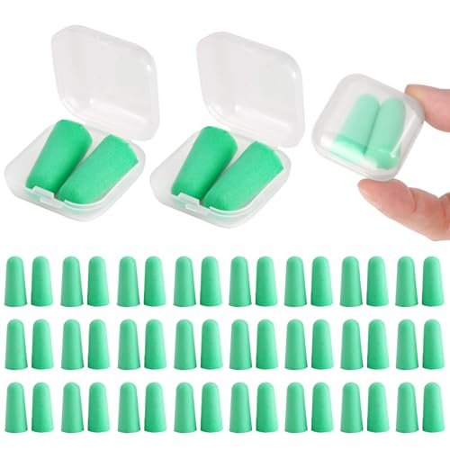 30 Paia Tappi per le Orecchie in Morbida Schiuma con Custodia Portatile,Riutilizzabili e Confortevoli Tappi Orecchie Dormire 38dB SNR Più Alto,per Dormire,Studiare,Russare,Viaggi,Dormitori Laterali