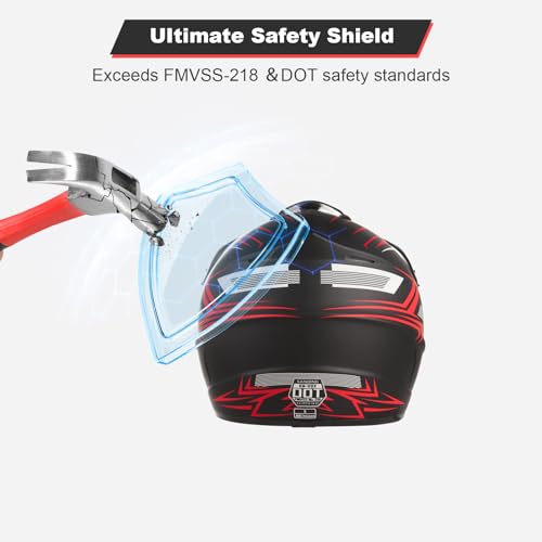 DOT Approved Full Face Motocross Helmet for Kids ATV Bump Protection