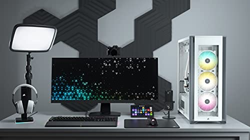 Corsair iCUE 7000X RGB Boîtier Intelligent PC ATX Grande Tour (Trois Panneaux en Verre Trempé, Quatre Ventilateurs RGB de 140 mm Inclus, Gestion des Câbles Facilement, Vaste Espace Interne Blanc