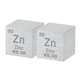sourcing map Zinkwürfel, 1,3 cm, hochdichter Metallelement, Würfel, Metalldichte, Würfel für chemische Elemente, Sammlung, Wissenschaft, Bildung, Experimentieranwendung, Silber, 2 Stück