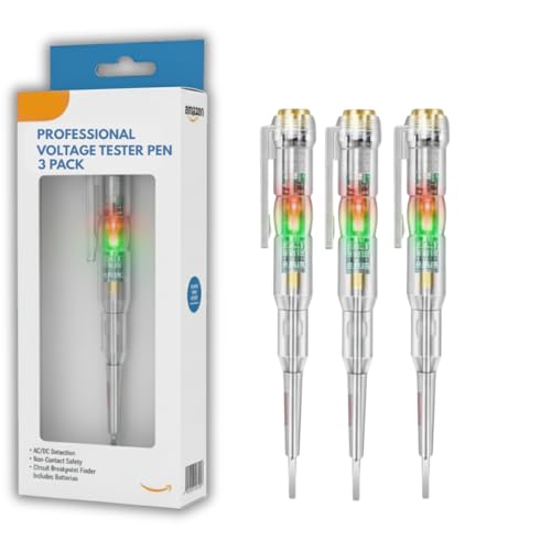 Image of Set of 3 Advanced Intelligent Chip High-Brightness Intelligent Voltage Tester Pen Multi-function LED Test Pen with Screwdriver for Electric Power Testing Voltage Tester [Safety Highlighter Pen] (3)