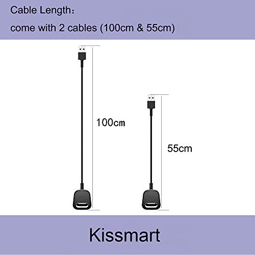 Kissmart Compatible With Fitbit Charge 4 Charger, Charging Cable Cord For Fit Bit Charge 4 Smart Wristband (2Pack, 1.8Ft & 3.3Ft) #TOP3