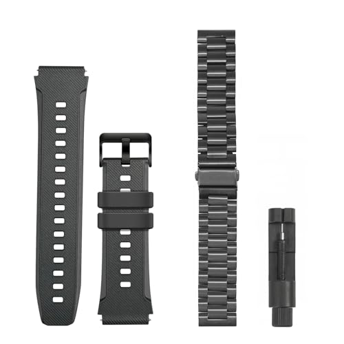 WalkerFit Cinturino Per Smartwatch, 22 Mm, Chiusura Rapida, In Silicone, Cinturino Di Ricambio Regolabile, In Acciaio Inox, 22mm