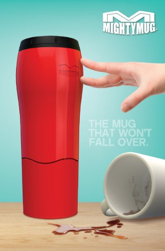Mighty Mug Plastic Travel Mug, No Spill Double Wall Tumbler, Cold/Hot, Cup-Holder Friendly, Dishwasher Safe, (Cream, 16Oz) #TOP1