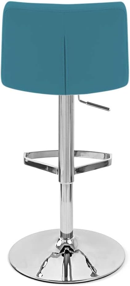 Zuri Furniture Light Blue Lattice Adjustable Height Swivel Armless Bar Stool