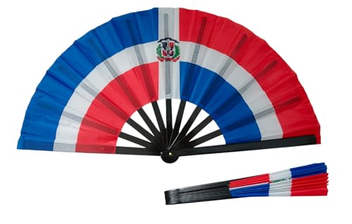 Dominican Republic Flag Fan 13 inch X-Large - Vibrant Color