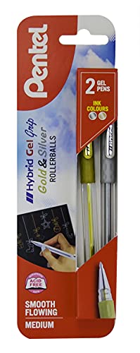 Bolígrafos Pentel Hybrid Gel Grip Metalizados x2 miniatura 1