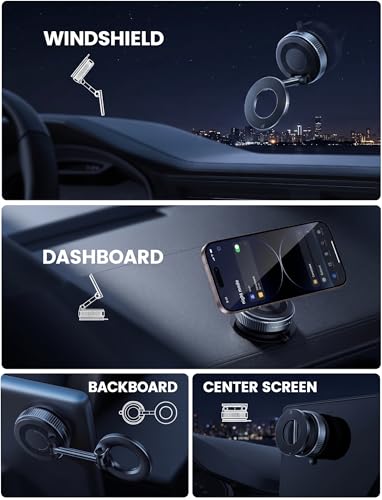 2026 Upgraded Vacuum Magnetic Phone Holder for Magsafe, 108+ LBS Ultra Suction & 3000GF Grip, 360° Adjustable Folding Car Mount for iPhone 17 16 15 14 & Android - Gym, Mirror, Smooth Surface Stand — view 3