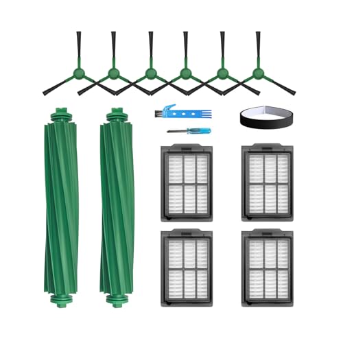 Theresa Hay Replacement Parts for iRobot Roomba Plus 405 (G181) Combo & 505 Combo Robot Vacuum Cleaner Accessories Kit 13 Packs 2 Main Brushes, 4 Filters, 6 Side Brushes, 1 Bumper Stripe