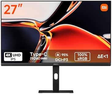 （05:00時点） Xiaomi 4Kモニター A27Ui 3840x2160 UHD画質 MAX90W USB-Cリバースチャージ IPSハードスクリーン 178°HD広視野角 高い色精度 95% DCI-P3 sRGBカバー率100% VA非光沢 カラーマッチング 低ブルーライト認証 多機能スタンド VESAマウント対応 作業 仕事 エンターテイメント