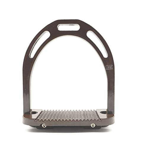 AK Aluminum Light Weight Horse Riding Equestrian Stirrups with Coated Colors (Brown, 4.75'')