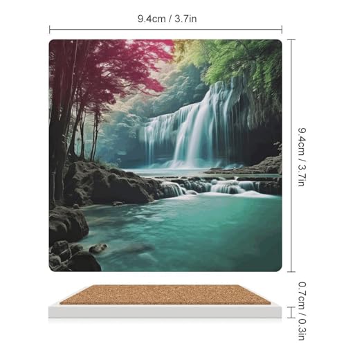 Dessous de verre céramique cascade anti-tache pour table et bureau
