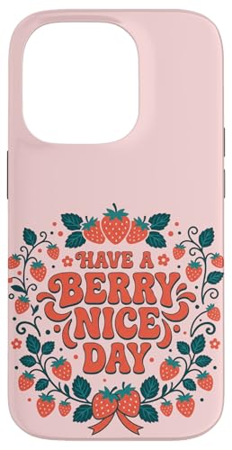 Have A Berry Nice Day Retro Cute Strawberry Groovy Aesthetic �X�}�z�P�[�X iPhone 14 Pro �p